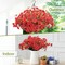 20 Bundles Artificial Flowers for Outdoors, UV Resistant Fake Flowers with Plastic Plants, Faux Silk Flowers for Planter outdoors, Fake realistic flowers For Window Box Front Porch Patio Decor-Red